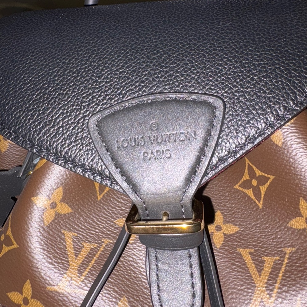 LOUIS VUITTON
Montsouris NM Monogram Canvas Leather Backpack Black - Picture 7 of 10
